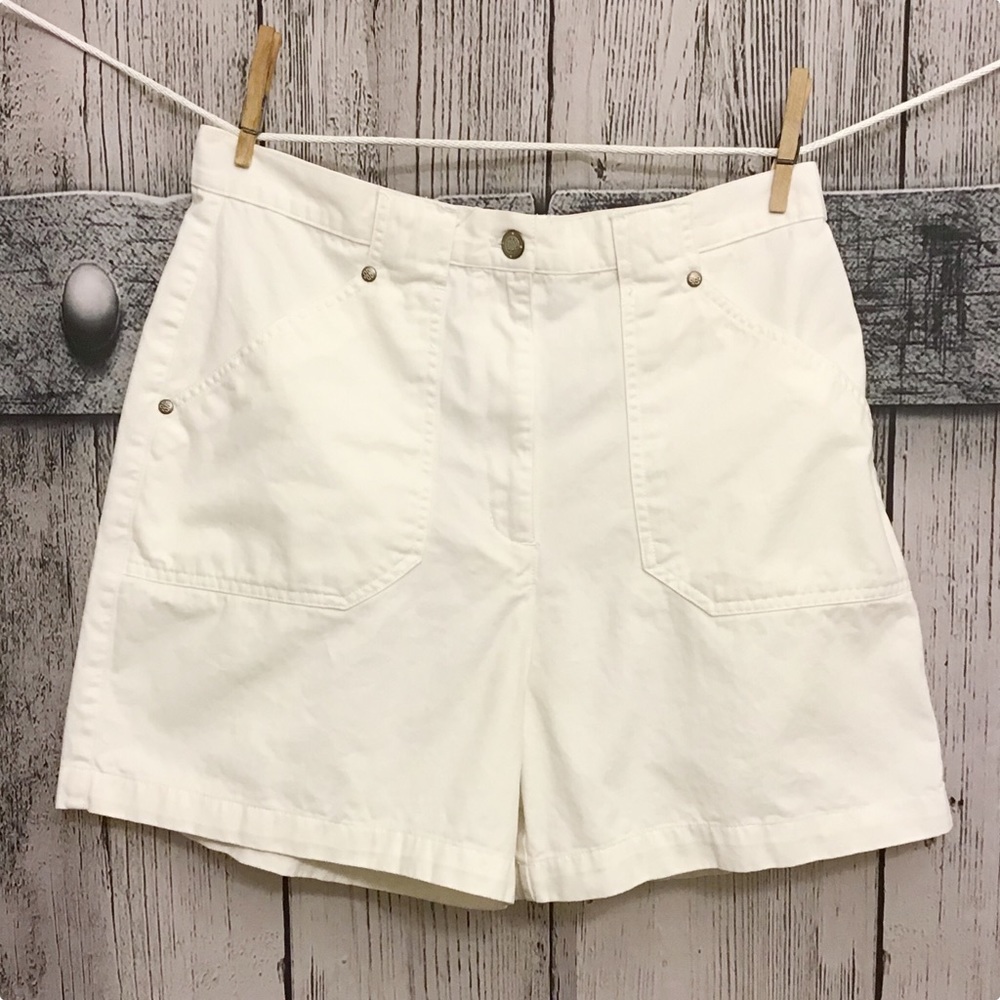 Vintage White High Rise Mom Shorts